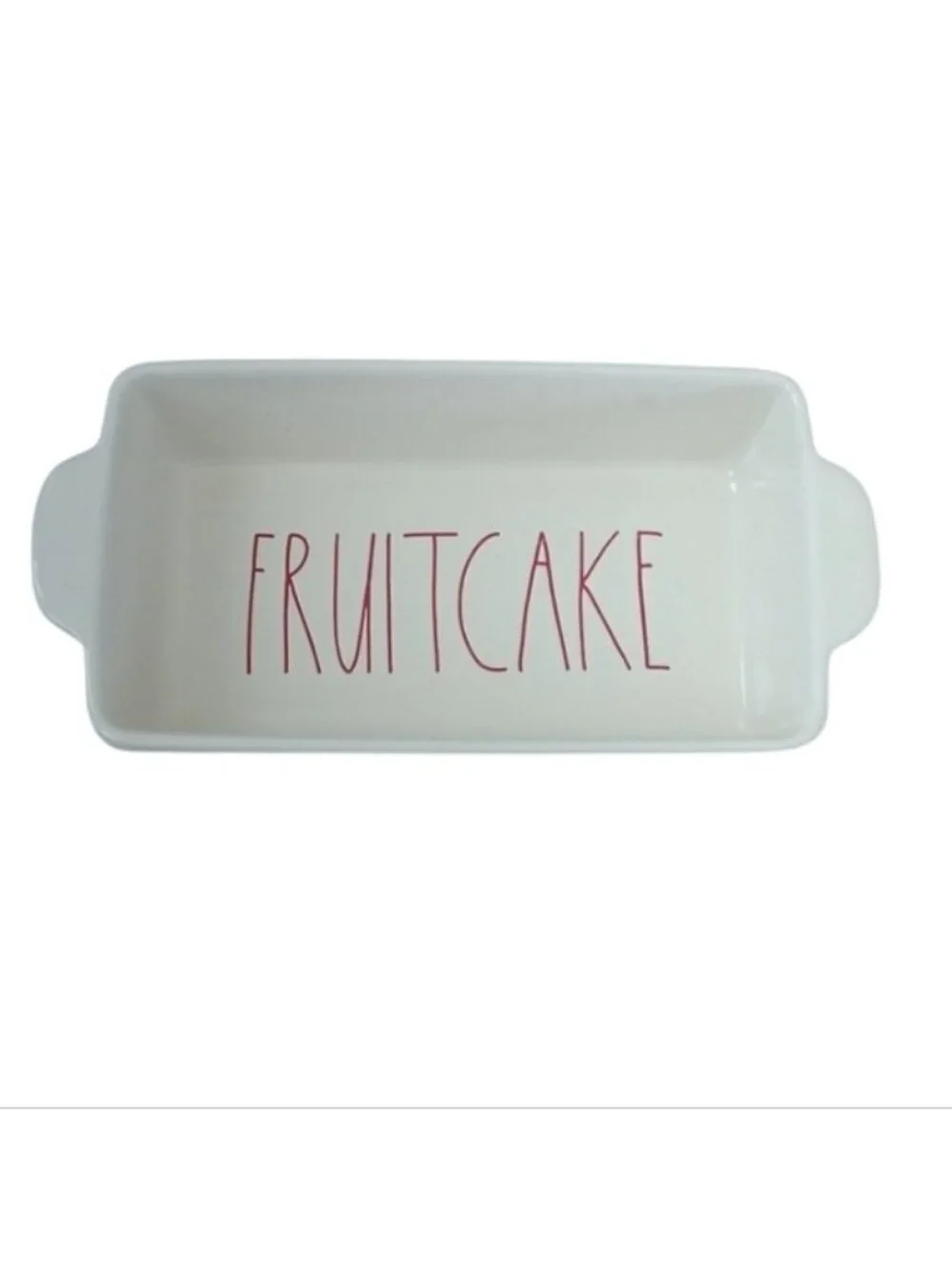 Rae Dunn by Magenta Holiday Rectangular Ceramic Fruitcake Loaf Pan